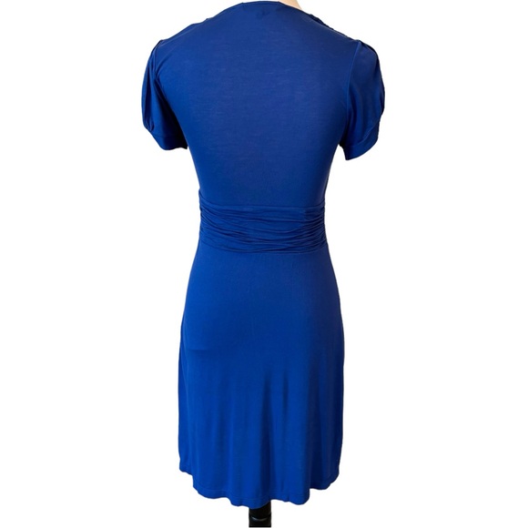 🎁 BCBGMAXAZRIA Blue Stretch Dress XS - Picture 7 of 8